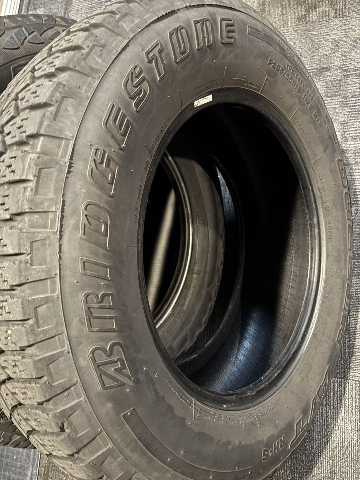 2- Bridgestone P265/65R18 Truck Tires
