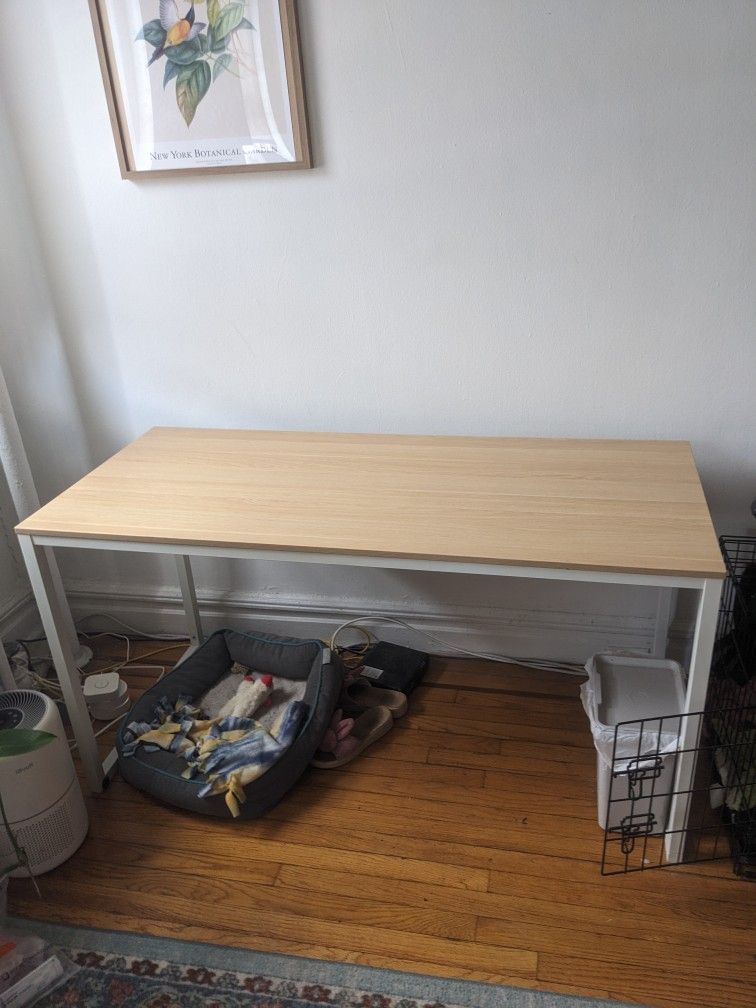 Bamboo And White Desk/ Table