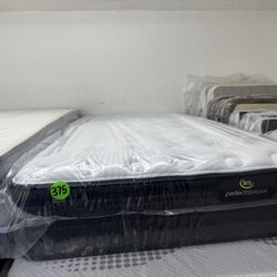 TWIN SIZE SERTA PERFECT SLEEPER EUROTOP MATTRESS & BOX SPRING BED SET
