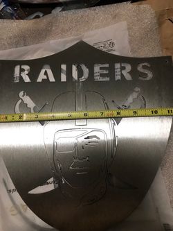 Raiders Metal Wall Sign Shield Plaque