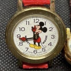 🐭🐭Rare Vintage Bradley Time Division Mickey Mouse Mechanical Watch SWISS 70s🐭