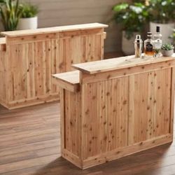 Cedar Two-Tier Bar – Handmade Collapsible Portable Event Bar | 3ft–9ft, $375+ | Real Cedar