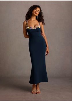 Navy floral maxi dress