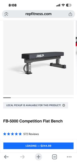 New REP Fitness Competition Flat Bench in Either Silver or Black