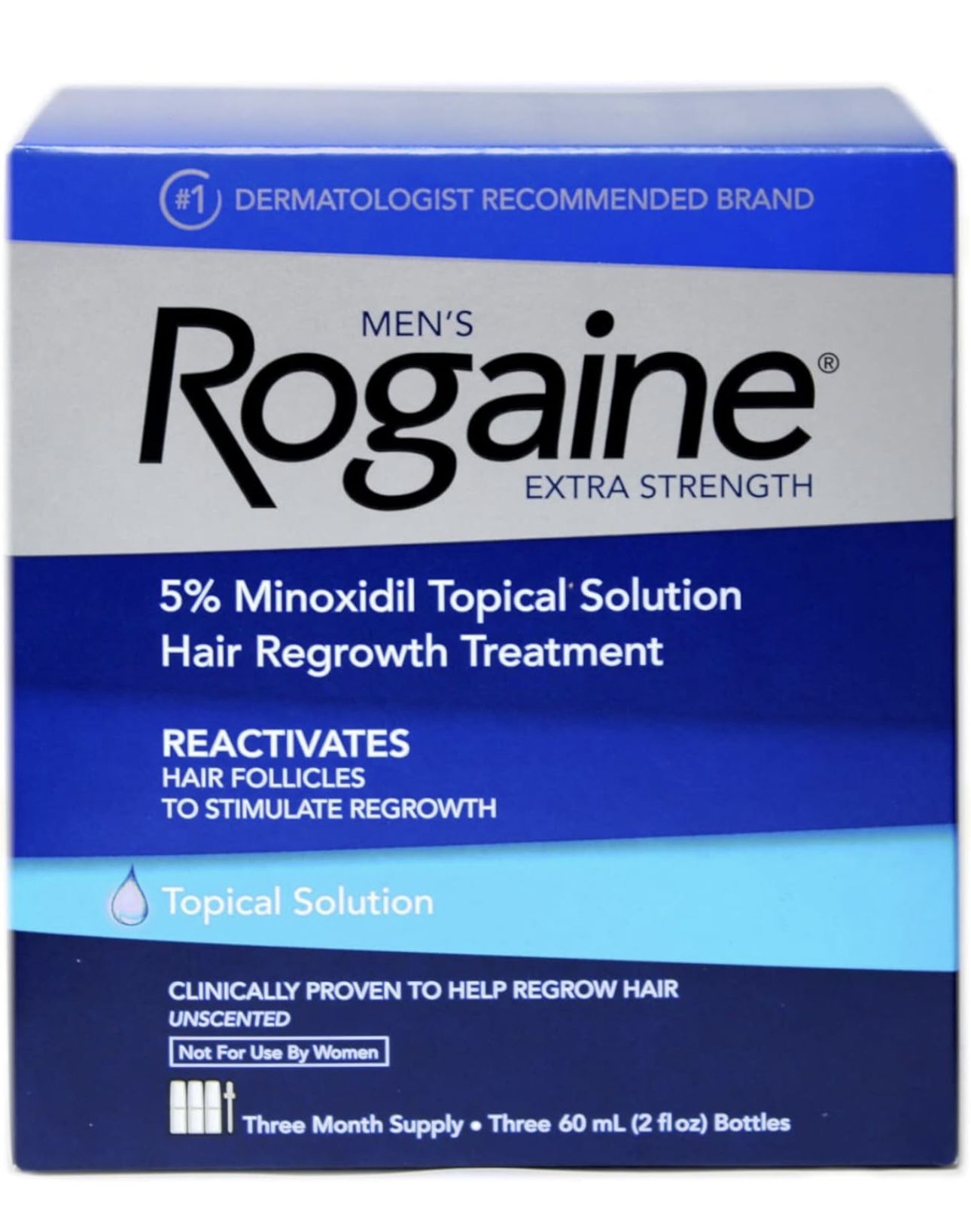 Men’s Rogaine 5% Minoxidil Topical Solution Hair Regrowth Treatment