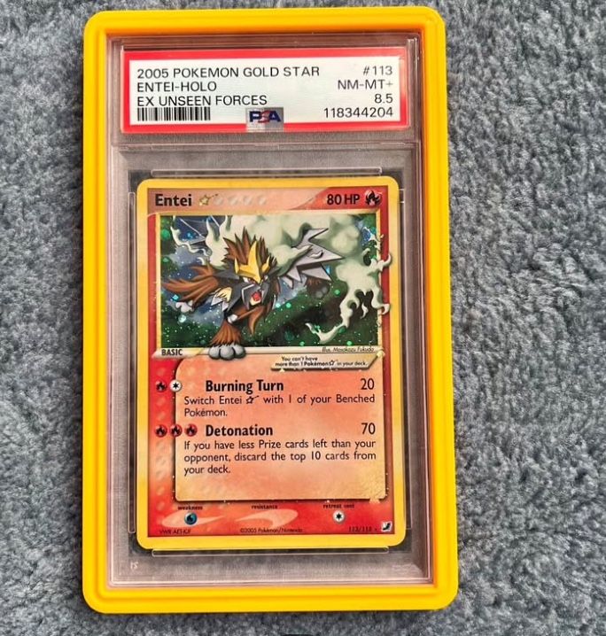 2005 Pokemon Gold Star Entei Holo PSA 8.5