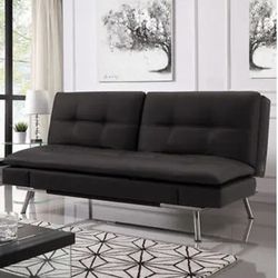 Ravena Leather Eurolounger Sofa Couch Bed Futon