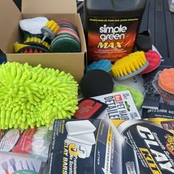 Professional car washing and polishing kit.