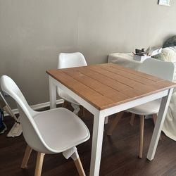 Wood Dining Table with 4 Dining Chairs 