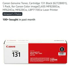 Canon Genuine Toner Cartridge 131 Black Laser Printer
