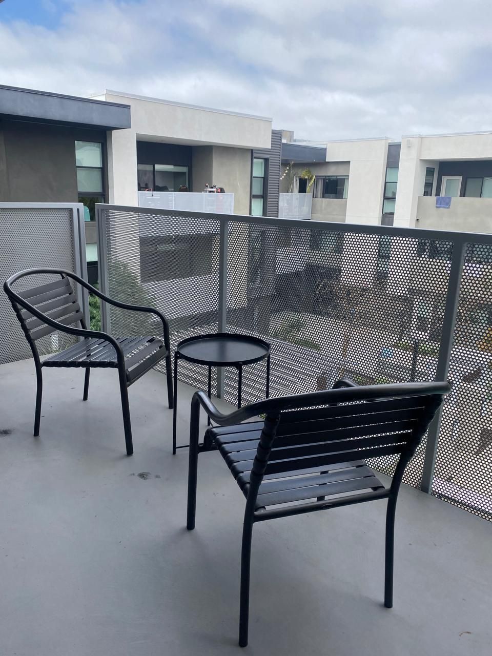 Two chairs and a coffee table
