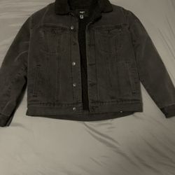 Black Jean Jacket With Wool Inside (size M)