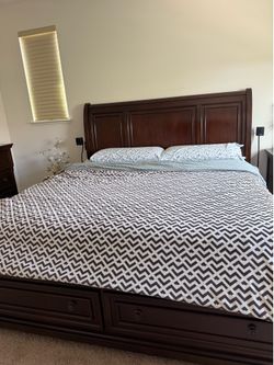 Ashley king size bed with storage