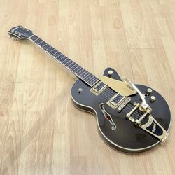 Gretsch G5655TG Bigsby / Semi Hollow Electric Guitar / Black & Gold with Martin Case