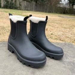 Cougar Black Rubber Winter Rain Boots 8