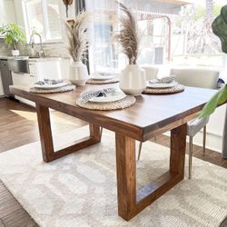 Custom Dining Table Farmhouse Country French Modern Rustic Solid Wood Set Restoration Hardware Insp Bench Hand Built Round Oval Counter Breakfast  