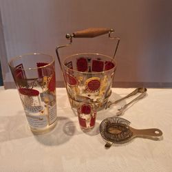 Vintage Bacardi Cocktail Recipe Bar Set