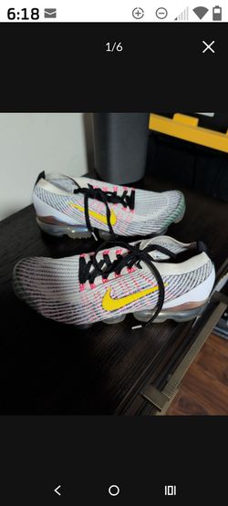 Nike Air Vapormax Flyknit 3 'White Dynamic Yellow' Men Size 12.5 Shoes AJ6900-103 excellent used condition make offer