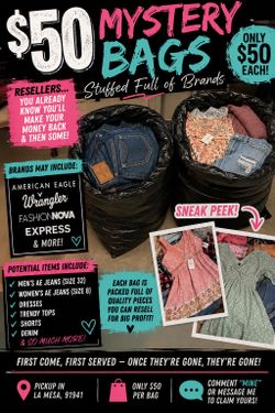 50 Mystery Mega Bag – Packed FULL of Name Brand Clothing!
