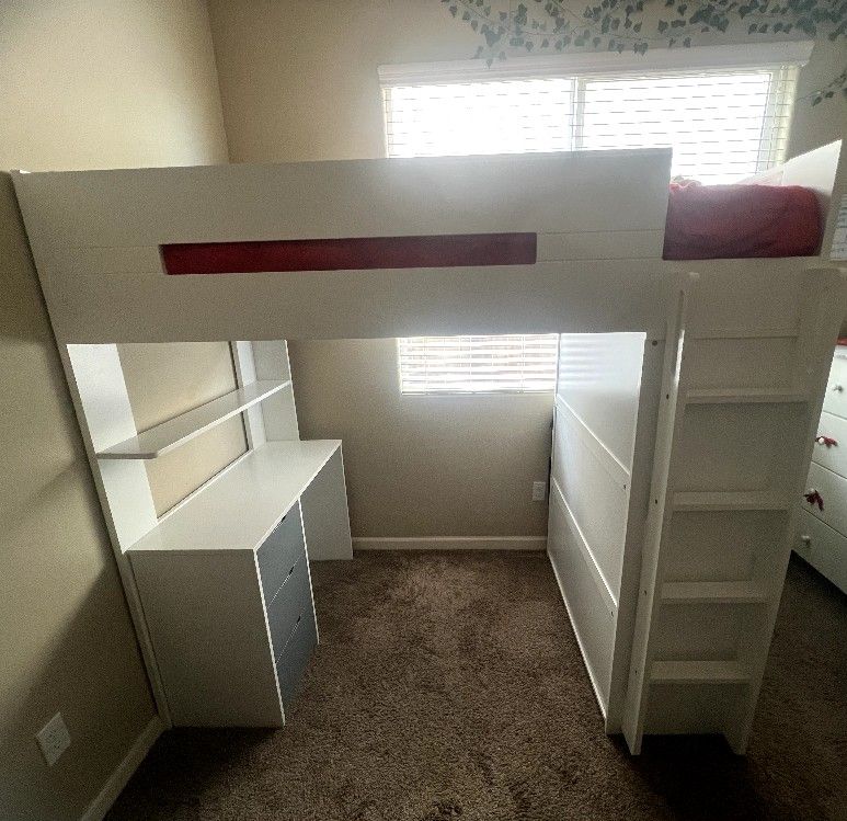 Twin Bed Frame With Desk Mattress Included