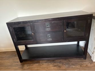Living spaces dark wood sideboard