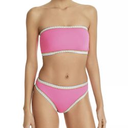 NEW Platinum Inspired by Solange Ferrarini Bikini Top and Bottom Set Size S-$176