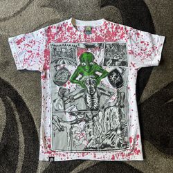Rare Vintage Bored Teenager Splatter Alien Tee T Shirt Bape Chrome Hearts Stussy (Mens Small)