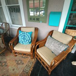 CUTE  BAMBOO CHAIRS AT PICKY PINCHERS 801 TURNER ST CLEARWATER OPEN TODAY 12-4 FREE DELIVERY 