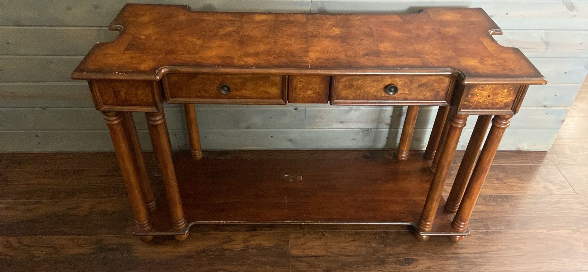 Entry/ entrance table, H30.5β, W51.5β, Deep20.5β, Deep middle side 16.5β, 2 drawers and bottom Shelf, See Address π
