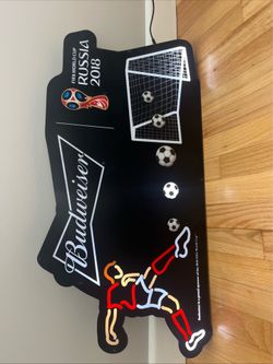 2018 Germany Russia World Cup Official Beer Budweiser Led Neon Sign FIFA Rare