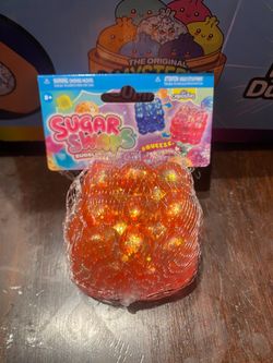 Sugar Swaps Hot Pink Glitter Bubble Cube ORB Squishy Toy