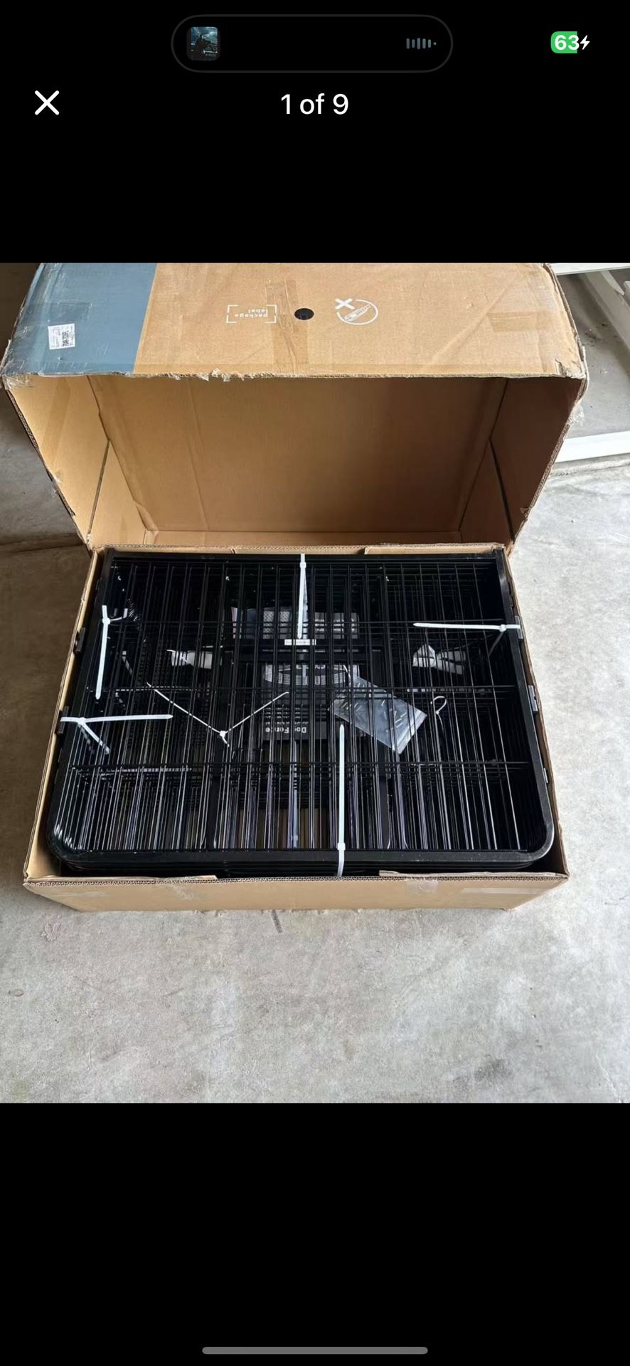 32Wx24H 16-Panel Dog Playpen with Metal Door Latch - Easy Assembly, Safety Retaining Bar, Port