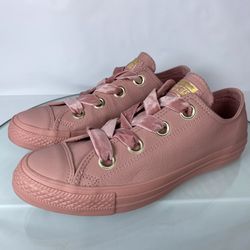 WOMENS CONVERSE ALL-STAR SNEAKERS RUSTY PINK  LEATHER UPPER SIZE 9 NEW CONDITION 