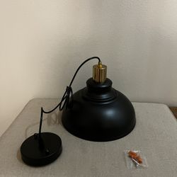 New Black / Gold Pendant Ceiling Lamp Whit Lightbulb 