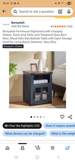 2 Blue Side tables w Outlets