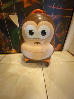 Kids Monkey Hard Shell Rolling Carryon Luggage - See My Other Items 😀