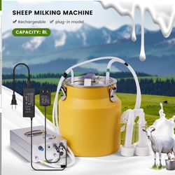 8L Cow/Goat Milking Machine Portable Rechargeable