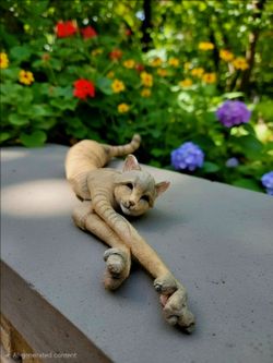 Cleo" stretching cat figurine from the Country Artists "A Breed Apart" Collection 14"