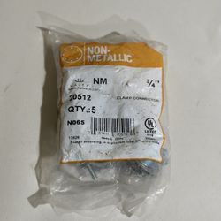 Halex, 3/4 in. Non-Metallic (NM) Twin-Screw Clamp Connectors , 20512, 5 per pack