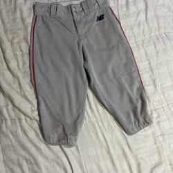 Men’s New Balance Baseball Knickers Pants (COLOR: Grey w/ Red Stripes, SIZE: Men’s Small