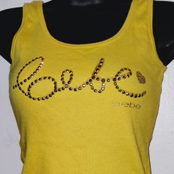 Y2K Ribbed Yellow Tank Top By “bebe”