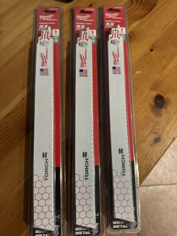 New Milwaukee 12 in. 18 TPI TORCH Medium Metal Cutting SAWZALL Reciprocating Saw Blades (5-Pack)$18 Each I Have 3 Total 