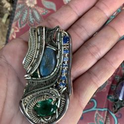 Silver Wire Wrapped Pendant 