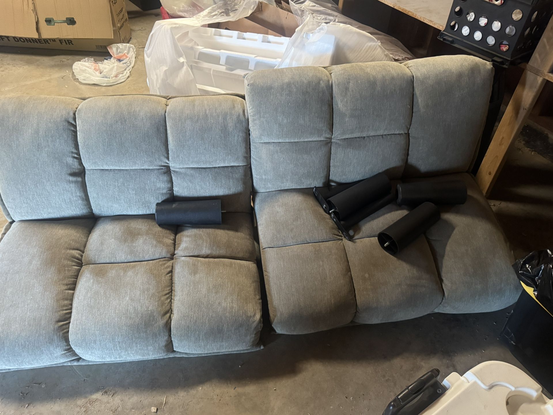 Futon Couch / Bed – Gray, Reclining, Convertible