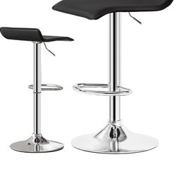 Bar Stools Set of 2 Counter Height Bar Stool with Back, Faux Leather Upholstered Barstools Modern Adjustable Swivel Bar Chairs for Home Kitchen Island