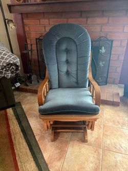 Upholstered Wooden Glider Rocking Chair