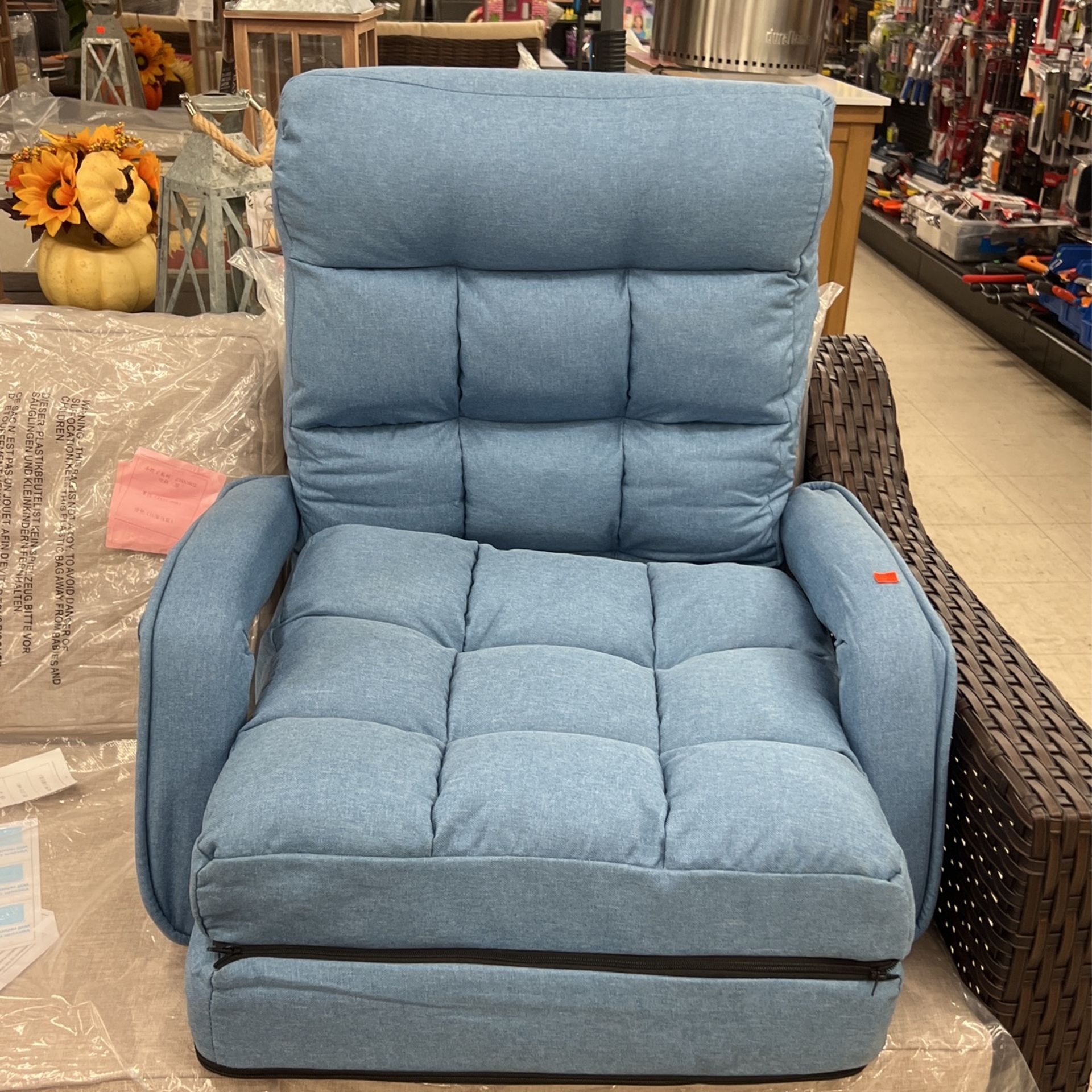 Indoor Chaise Lounge Sofa, Folding Lazy Sofa Floor Chair w/