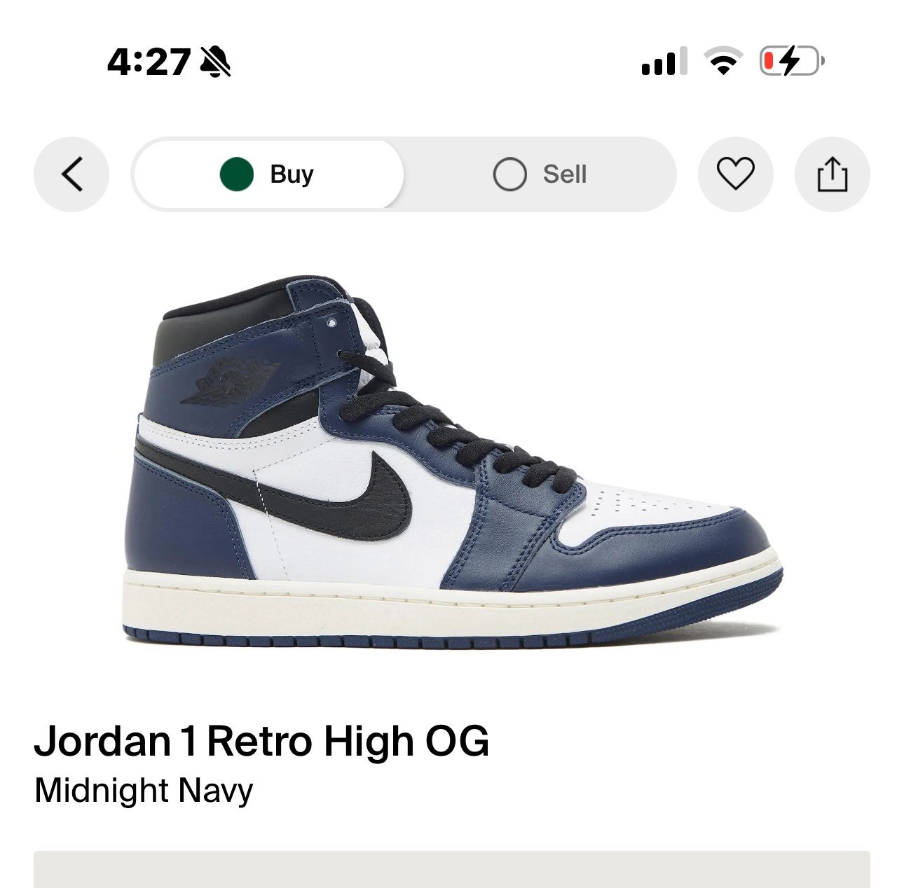 UNRELEASED! Jordan 1 Retro High: Midnight Navy DS/NIB(size 10M)