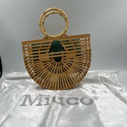 NEW Miuco Bamboo Crescent O-Ring Purse Handbag NWT