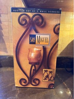 NIB Rustica set of 2 Wall Sconces (16”)by San Miguel - candles included